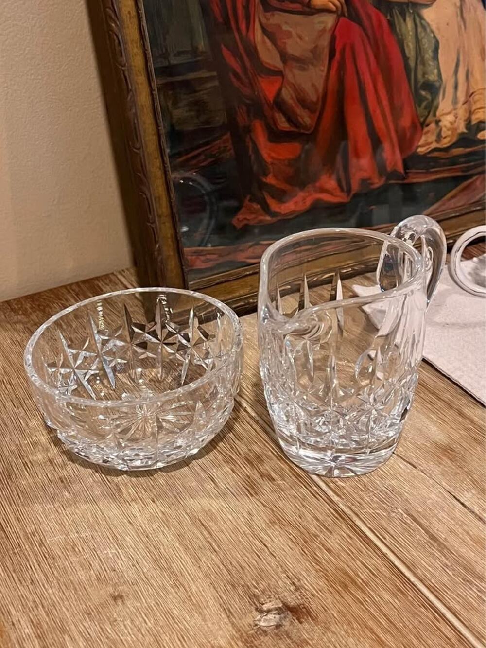 Vintage Waterford Sugarbowl and Cream Pitcher